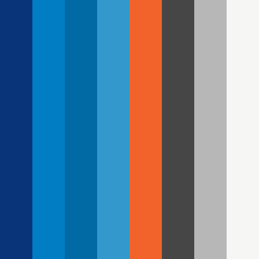 Boise State University brand color palette showcasing various shades used in their branding