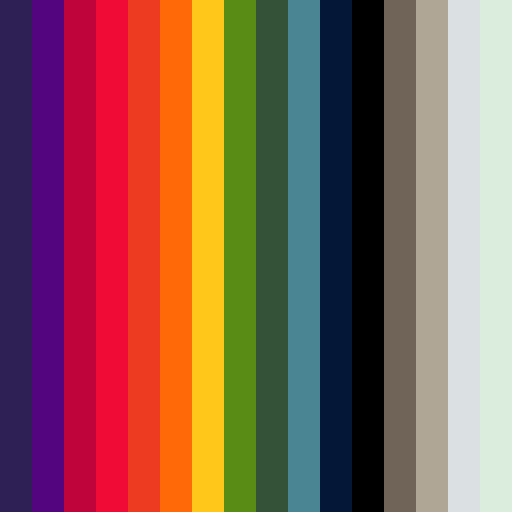 Channel 4 brand color palette showcasing various shades used in their branding