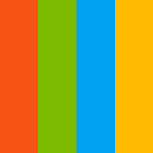 Microsoft brand color palette showcasing various shades used in their branding