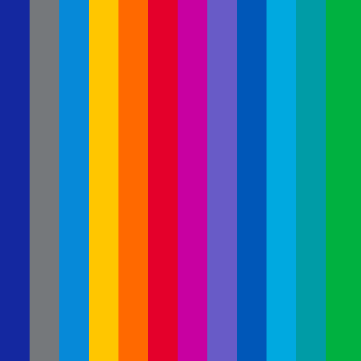 Samsung brand color palette showcasing various shades used in their branding