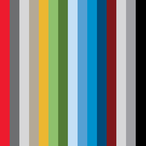 American Red Cross brand color palette showcasing various shades used in their branding