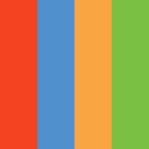 Joomla! brand color palette showcasing various shades used in their branding