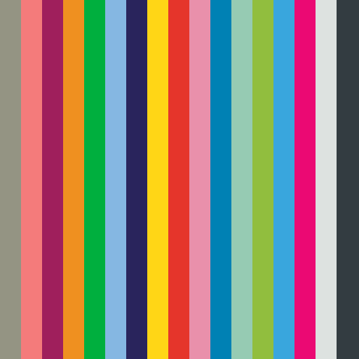 More4 brand color palette showcasing various shades used in their branding
