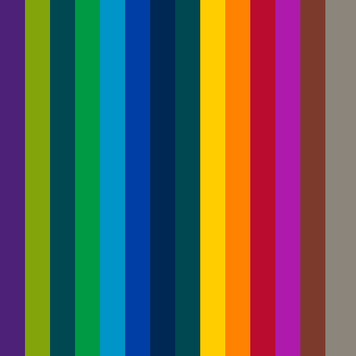 Scouts UK brand color palette showcasing various shades used in their branding