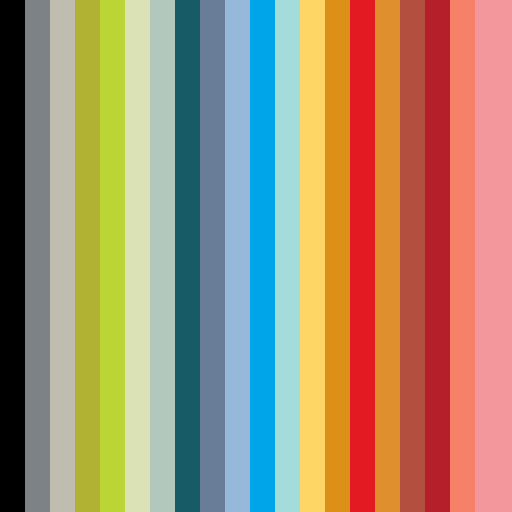 Sony brand color palette showcasing various shades used in their branding