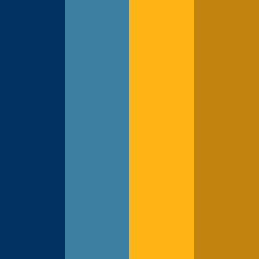 UC Berkeley brand color palette showcasing various shades used in their branding