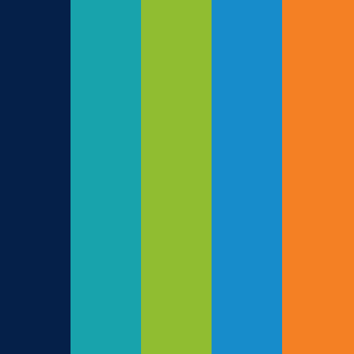 UCSF brand color palette showcasing various shades used in their branding
