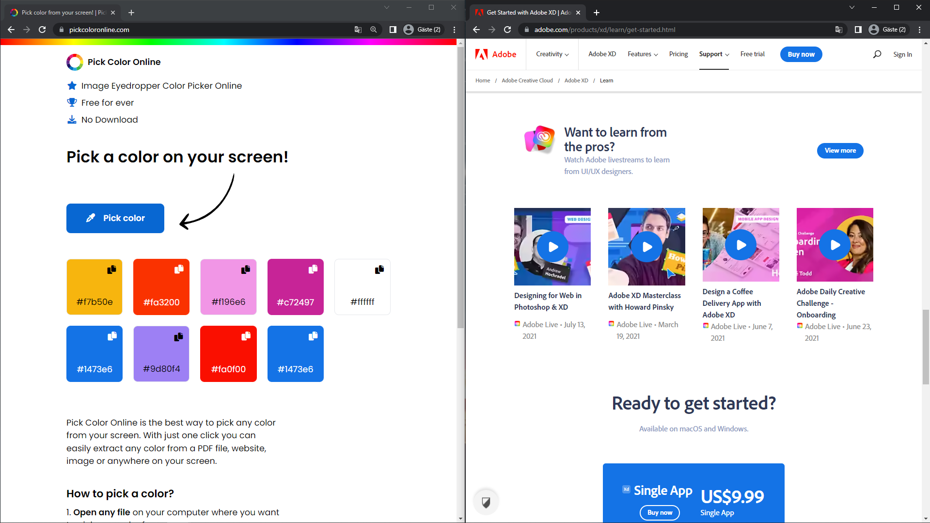 How to pick a Color from a site? Pick Color Online