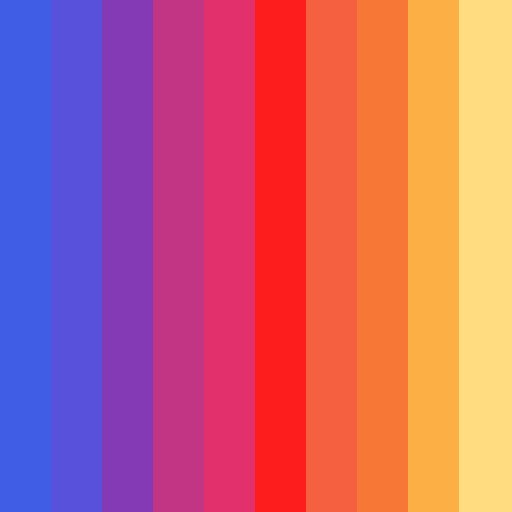 Instagram brand color palette showcasing various shades used in their branding